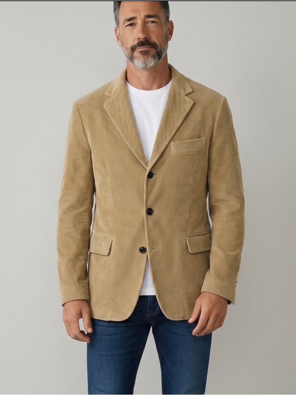 Vintage J.Crew Corduroy Sport Coat Blazer Tan Men’s Large Ivy Preppy